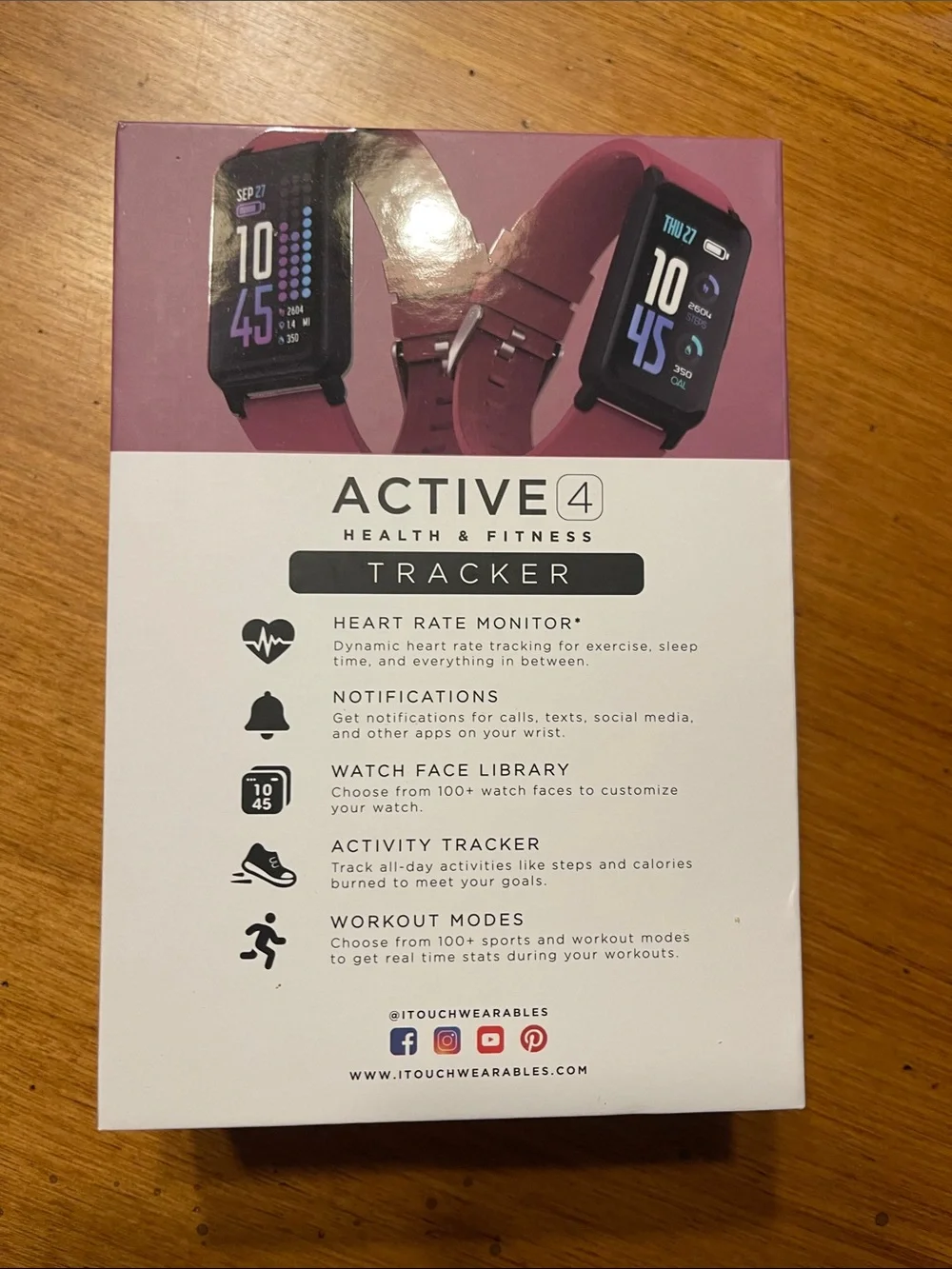 Fitness tracker i touch wearables active 4 NWT